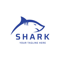 Unique and creative shark template logo vector design.