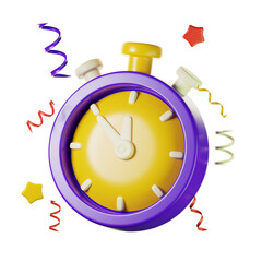 3d stopwatch, 3d new year icon