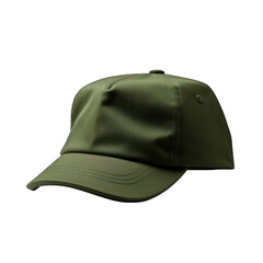 Green Army Cap Isolated on Transparent or White Background, PNG