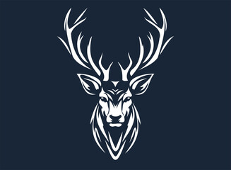 鹿の頭のシンボルのイラスト