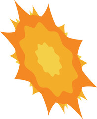 Sun splash portal icon isometric vector. Orange color energy. Ring glow rock