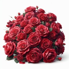 beautiful bunch of roses as a center piece bouquet on white background