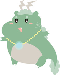 Fototapeta premium ぽっちゃりしたかわいい龍のイラスト素材