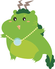 ぽっちゃりしたかわいい龍のイラスト素材