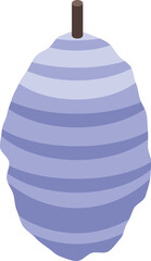 White silk cocoon icon isometric vector. Insect transformation. Bug biology nature