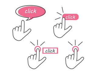 クリックのハンドサインのアイコン色々