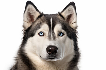Fototapeta premium Siberian Husky close-up view portrait. Adorable canine studio photography.