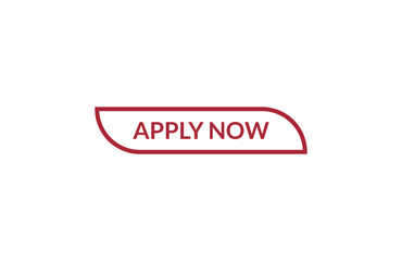 Apply now red ribbon label banner. Open available now sign or Apply now tag.