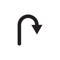 Arrow flat icon, vector illustration on gray background.