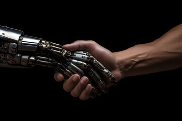 Human and robot handshake