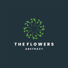 flowers business logo design vector template.