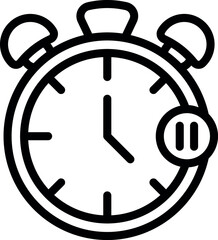 Pause alarm clock icon outline vector. Passive lifestyle. Man adult unhealthy