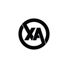 Letter XA circle logo design vector