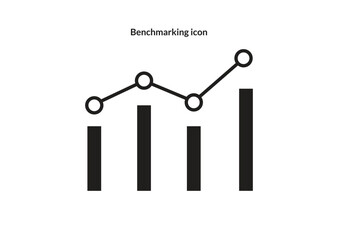 Benchmark measure icon in flat style design isolated on white background.