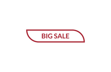 Big sale red ribbon label banner. Open available now sign or Big sale tag.