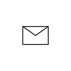 black envelope icon, in trendy flat style isolated on grey background.