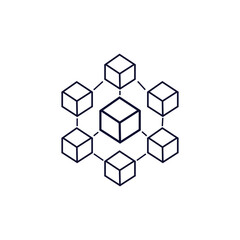 Flat blockchain icon symbol vector Illustration.