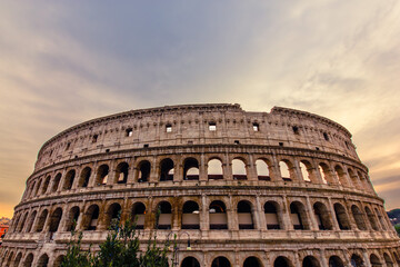 Fototapeta na wymiar The Colosseum at sunset