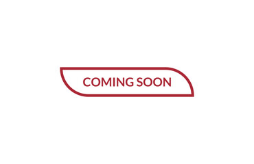 Coming soon red ribbon label banner. Open available now sign or Coming soon tag.