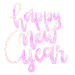 Hand lettering calligraphy happy new year