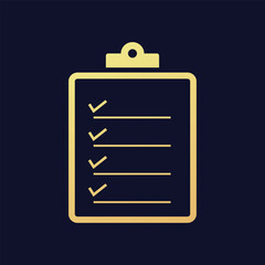 Flat clipboard icon symbol vector Illustration.