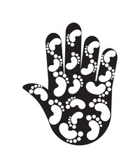 hand with foot print icon, vector best flat icon.