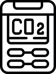 CO2 device check icon outline vector. Safety multi sensor. Security valve