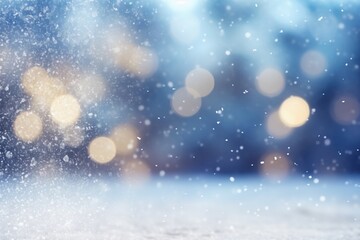 Christmas snow and bokeh background. copy space