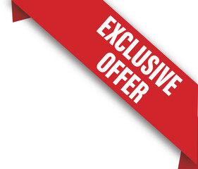 Red Corner Exclusive Offer Sales Banner - Vector Illustration