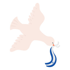 israel peace dove with flag illustration