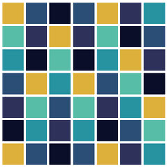 Color Blocks Grid Blue and Gold Geometric