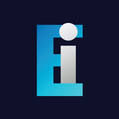 Ei letter colorful logo in the circle. Vector Logo Illustration.