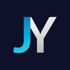 JY letter colorful logo in the circle. Vector Logo Illustration.