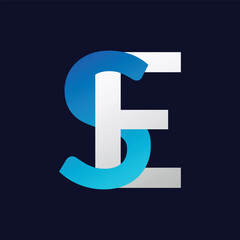 SE Letter logo design vector template.