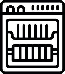 Kitchen dishwasher icon outline vector. Household dishwashing machine. Smart appliance dish washer