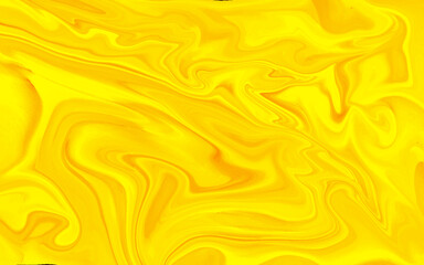 Abstract yellow background with gold liquid marble texture. Marbling wallpaper design with natural luxury style swirls of marble. Monochrome decorative background with yellow marbling effect. Vector