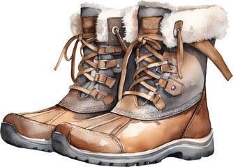 pair of winter boots