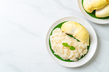 Durian sticky rice on plate