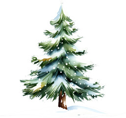 christmas tree with snow