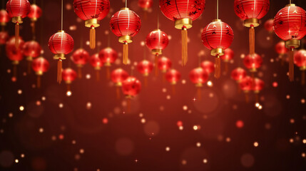 Fototapeta na wymiar chinese new year lanterns red background