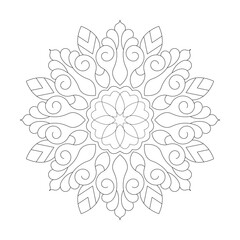 Floral easy design Mandala Coloring book page vector file