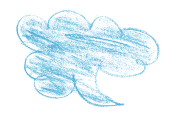 light blue brush painting speech bubbles isolated on transparent background.