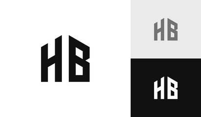 Letter HB initial with house shape logo design