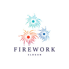 Firework Logo, Modern Abstract Design Simple Colorful Spark, Vector Template Illustration