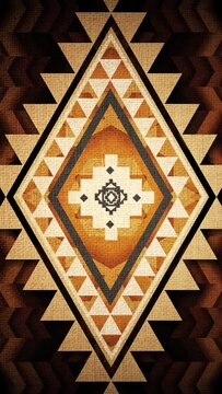Abstract Vintage Psychedelic Tribal Native Diamon Pattern Background Loop