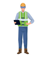 worker man wearing safety equipment