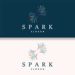 Firework Logo, Modern Abstract Design Simple Colorful Spark, Vector Template Illustration