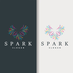 Firework Logo, Modern Abstract Design Simple Colorful Spark, Vector Template Illustration