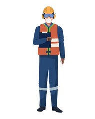 worker male wearing safety equipment