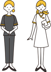 エステティシャンのイラスト素材セット